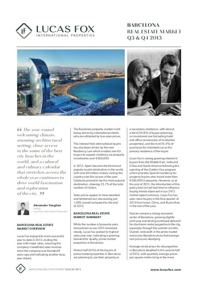 Barcelona Real Estate market Report Q3Q4 2013