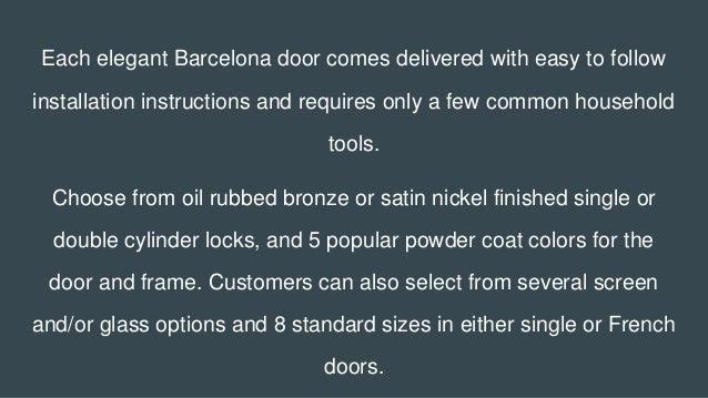 Diy Security Screen Doors The Barcelona Collection