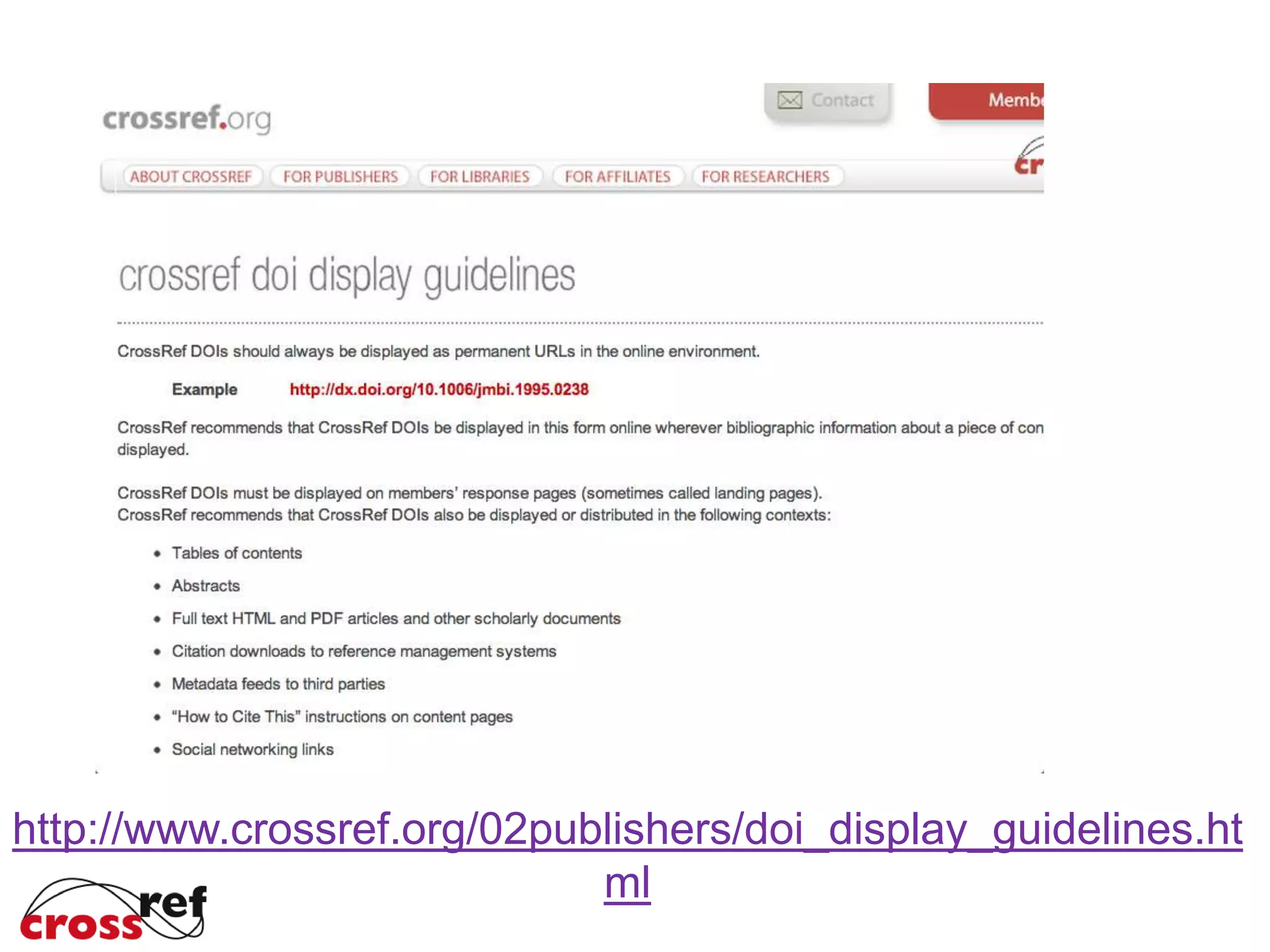 http://www.crossref.org/02publishers/doi_display_guidelines.ht
ml
 