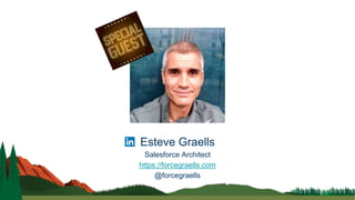 Esteve Graells
Salesforce Architect
https://forcegraells.com
@forcegraells
 