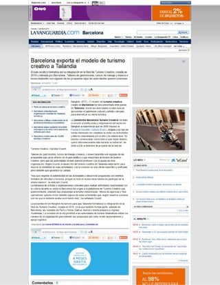 Barcelona exporta el turismo creativo a Tailandia (La Vanguardia, 04/10/12)