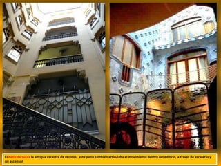 El Patio de Luces la antigua escalera de vecinos, este patio también articulaba el movimiento dentro del edificio, a través de escaleras y
un ascensor
 
