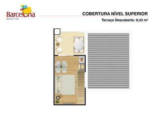 COBERTURA NÍVEL SUPERIOR
Terraço Descoberto: 8,43 m²
 