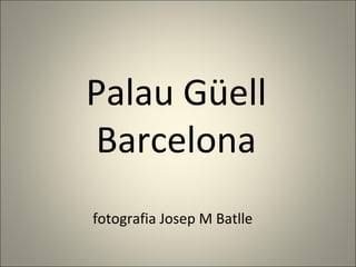Palau Güell
Barcelona
fotografia Josep M Batlle

 