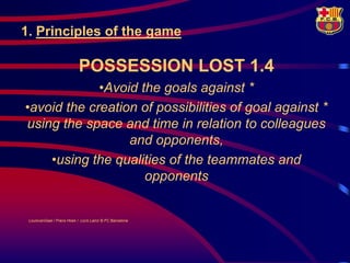 1. Principles of the game

                            POSSESSION LOST 1.4
             •Avoid the goals against *
•avoid ...