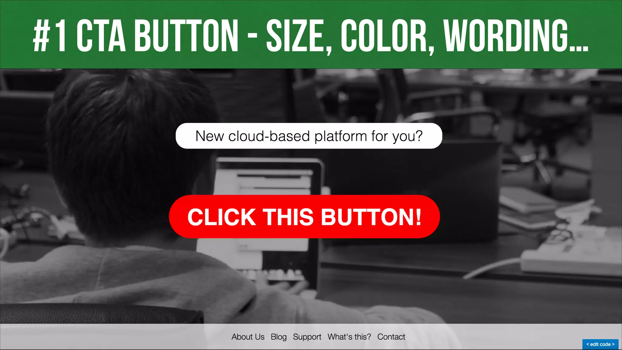 #1 CTA BUTTON - SIZE, COLOR, WORDING…
 