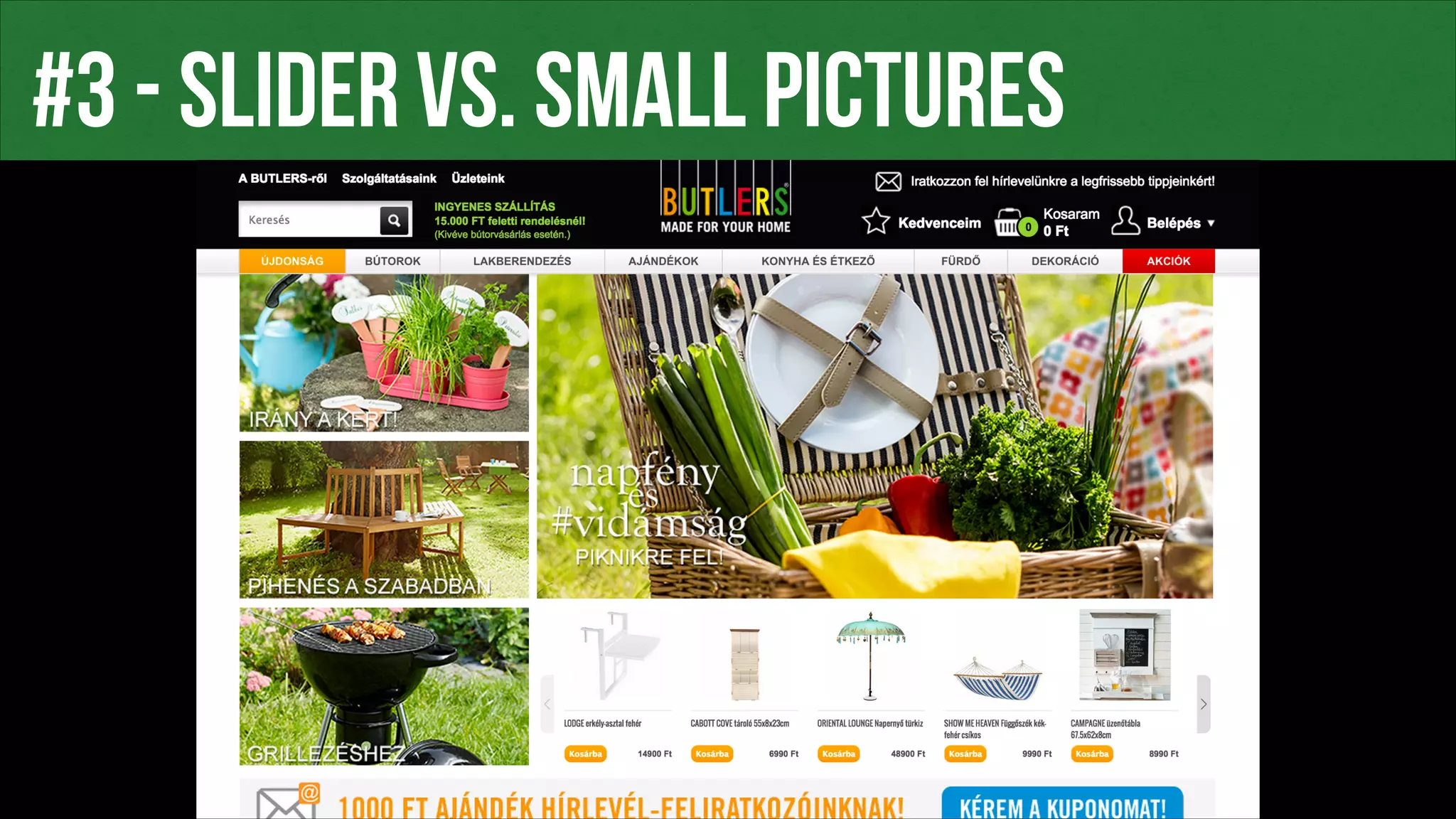 #3 - SLIDER vs. SMALL PICTURES
 