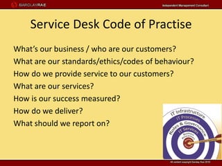 TFT13 Barclay Rae ITSM Goodness: 7 steps to success PPT