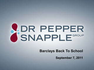 Barclays Back To School
September 7, 2011
 