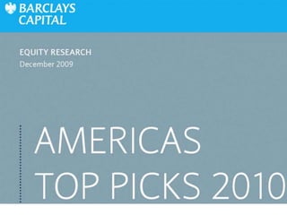 Internet & Media - Barclays Capital Equity Research - Top Picks 2010
