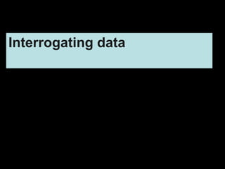 Interrogating data
 