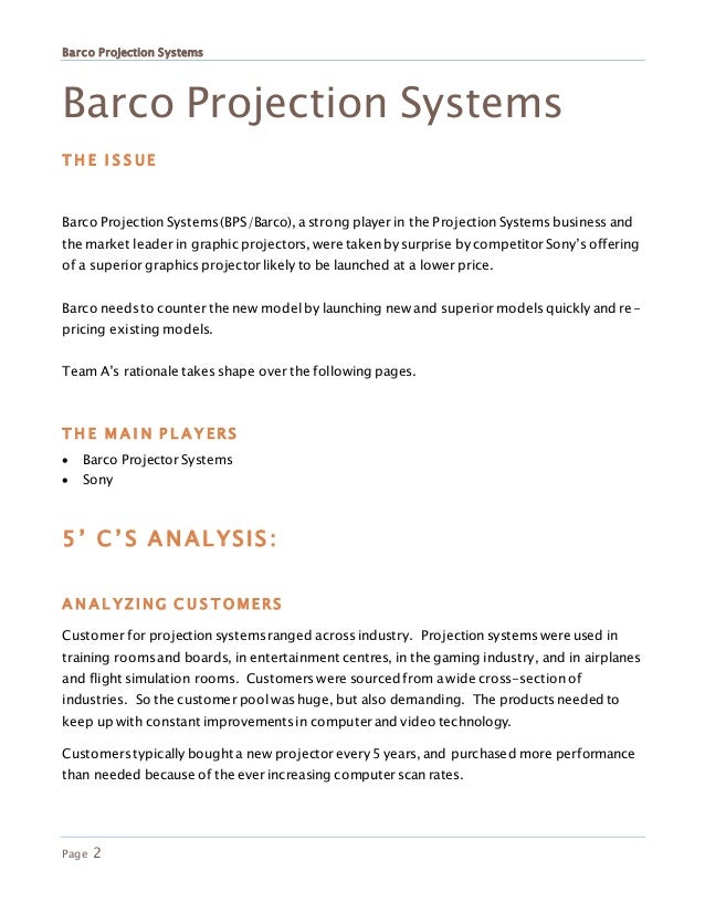 Barco Case Analysis