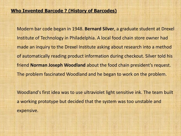 Barcode invention & evolution | PPT