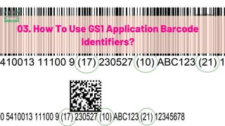 03. How To Use GS1 Application Barcode
Identifiers?
barcodelive.org
 
