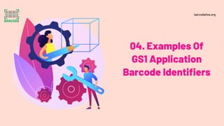 04. Examples Of
GS1 Application
Barcode Identifiers
barcodelive.org
 