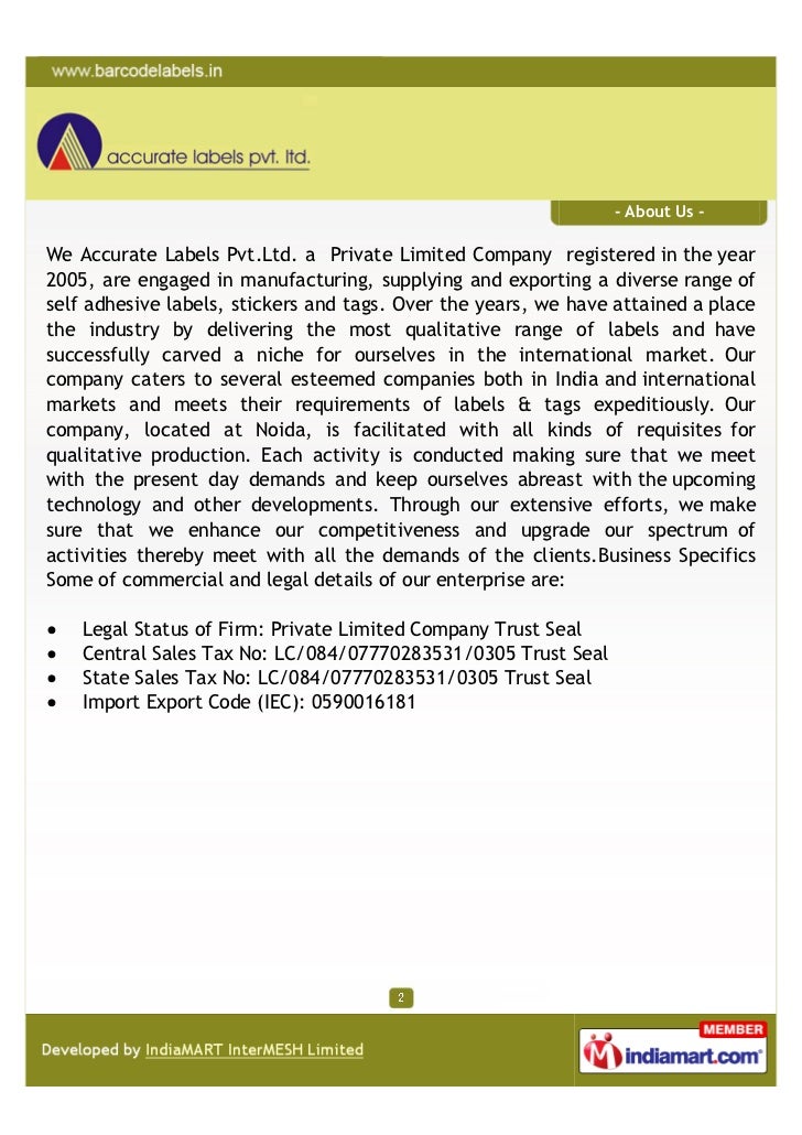 Integral labels pvt ltd address