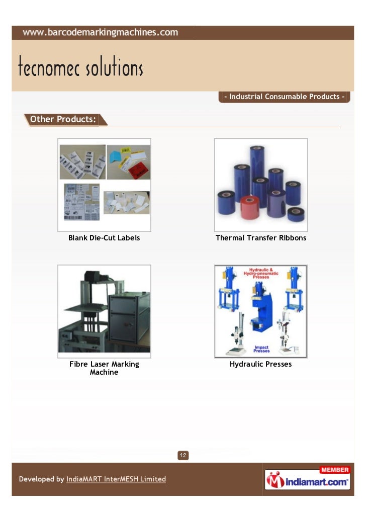 Barcodemarkingmachines,Thane, Industrial Consumable Products