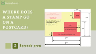 Barcodelive.org
Barcode area
WHERE DOES
A STAMP GO
ON A
POSTCARD?
 