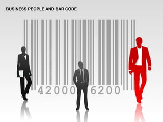 BUSINESS PEOPLE AND BAR CODE
 