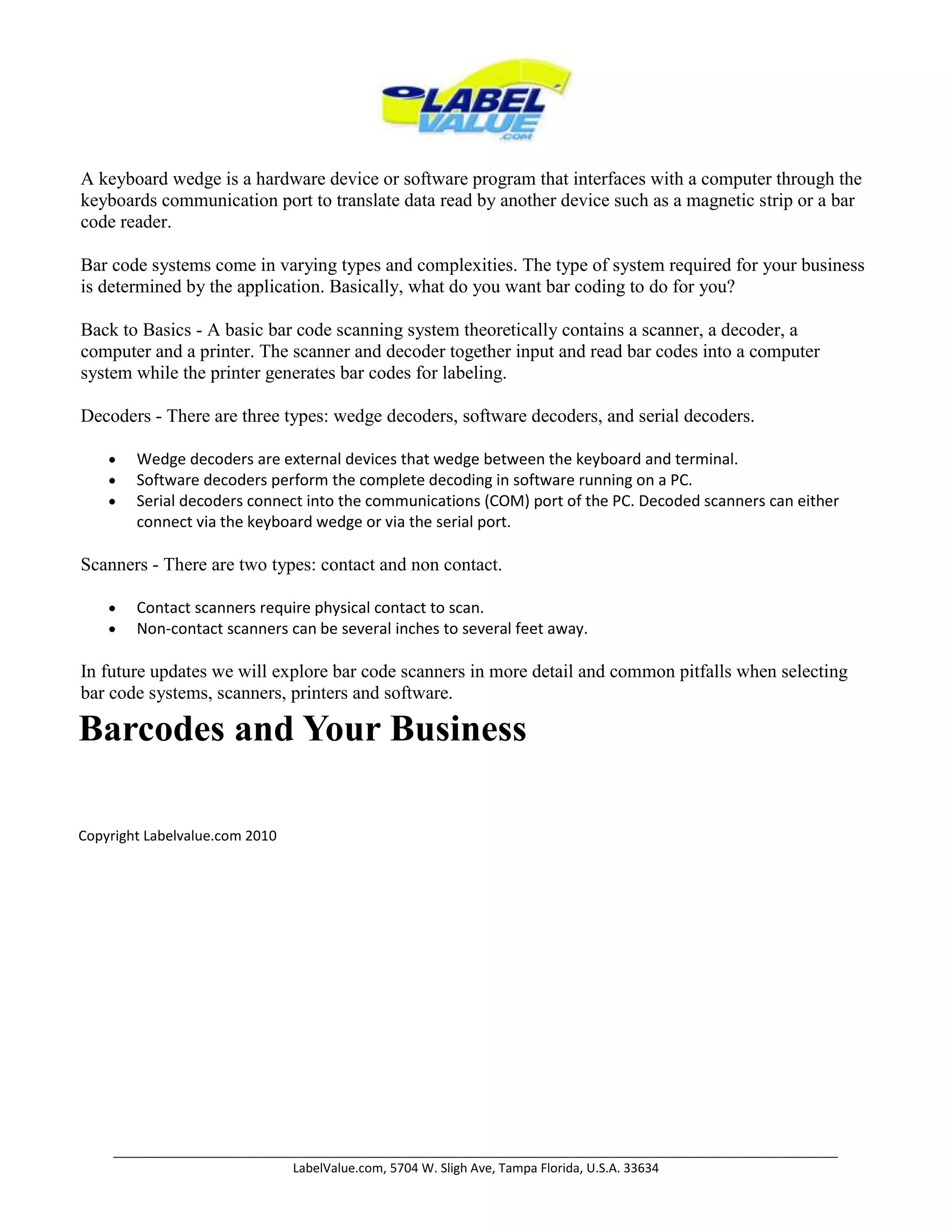 Barcodes & Your Business