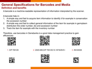 Barcoding and mobile hardware at CIP Genebank - 2025 | PPTX