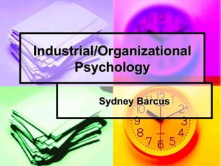 Industrial/OrganizationalIndustrial/Organizational
PsychologyPsychology
Sydney BarcusSydney Barcus
 