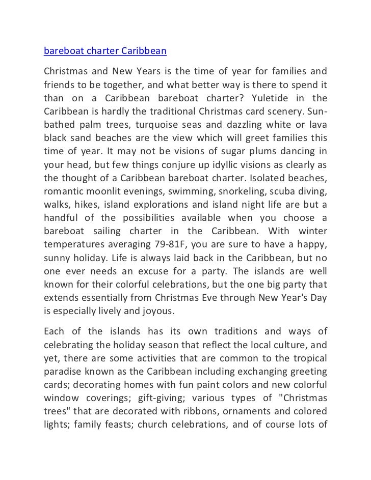Bareboat Charter Caribbean