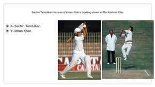 Sachin Tendulkar hits a six of Imran Khan’s bowling shown in The Kashmir Files
▣ X- Sachin Tendulkar.
▣ Y- Imran Khan.
35
 