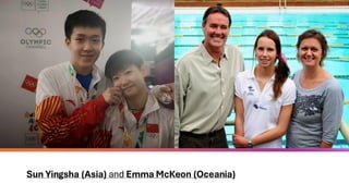 Sun Yingsha (Asia) and Emma McKeon (Oceania)
 