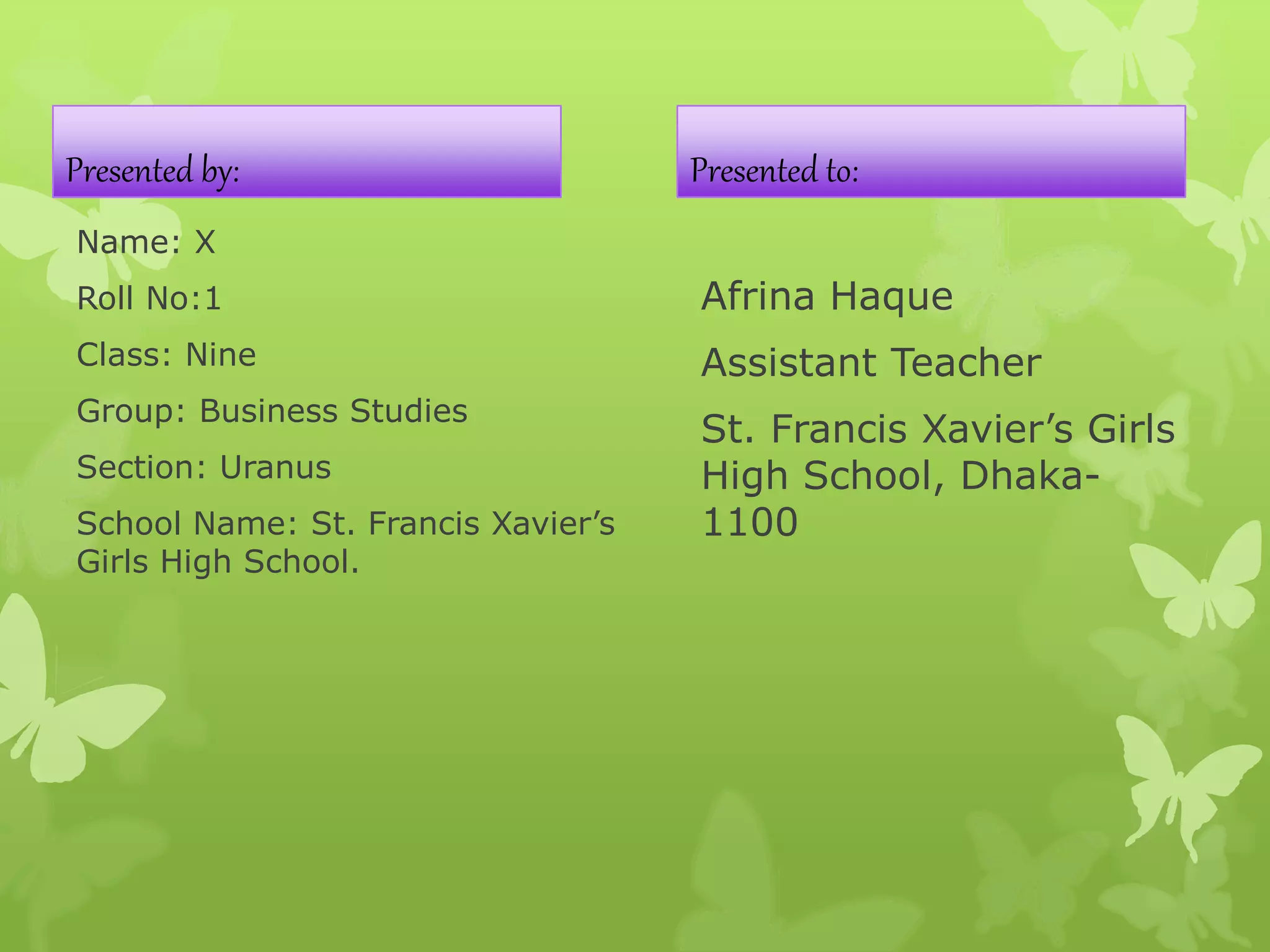 Presentation on MY School | PPTX