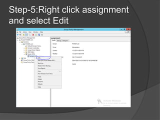 Presentation On Group Policy in Windows Server 2012 R2 By Barek-IT | PPTX