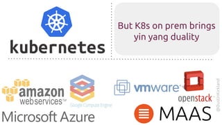 @DustinKirkland
But K8s on prem brings
yin yang duality
 