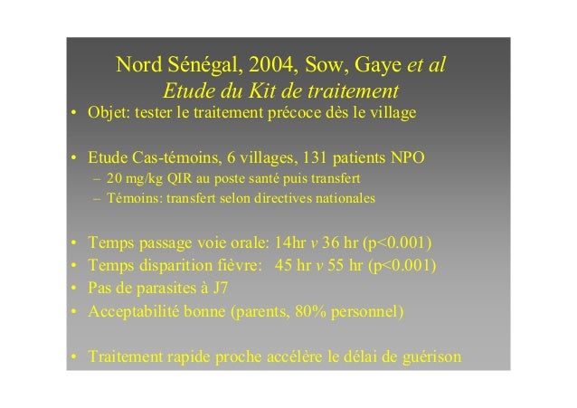 Place De La Quinine Par Voie Intrarectale Pour Le Traitement Precoce