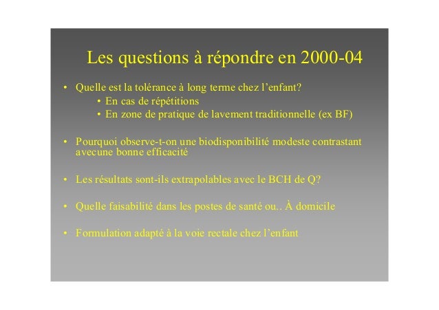 Place De La Quinine Par Voie Intrarectale Pour Le Traitement Precoce