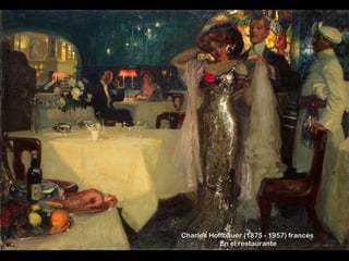 Charles Hoffbauer (1875 - 1957) francésCharles Hoffbauer (1875 - 1957) francés
En el restauranteEn el restaurante
 
