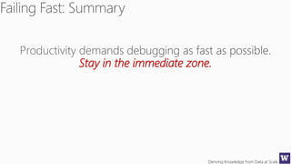 Deriving Knowledge from Data at Scale
Stay in the immediate zone.
 