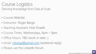 Deriving Knowledge from Data at Scale
rsbarga@gmail.com
 