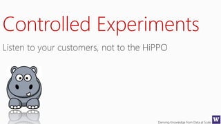 Deriving Knowledge from Data at Scale
Controlled Experiments
 