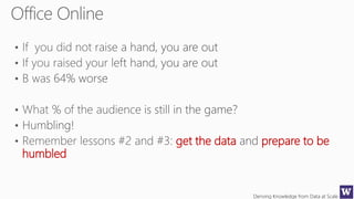 Deriving Knowledge from Data at Scale
get the data prepare to be
humbled
 