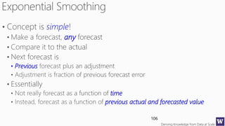 Deriving Knowledge from Data at Scale
106
simple
any
• Previous
time
previous actual and forecasted value
 