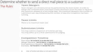 Deriving Knowledge from Data at Scale
The Rules
 