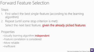 Deriving Knowledge from Data at Scale
given the already picked features
independent
 