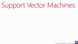 Deriving Knowledge from Data at Scale
Support Vector Machines
 