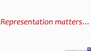 Deriving Knowledge from Data at Scale
Representation matters…
 