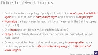 Deriving Knowledge from Data at Scale
input layer # of hidden
layers each hidden layer output layer
• Normalize
input
• Output
unacceptable
different network topology different set of
initial weights
 