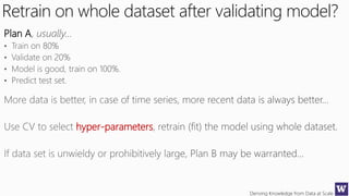 Deriving Knowledge from Data at Scale
Retrain on whole dataset after validating model?
Plan A
hyper-parameters
 