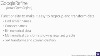 Deriving Knowledge from Data at Scale
 