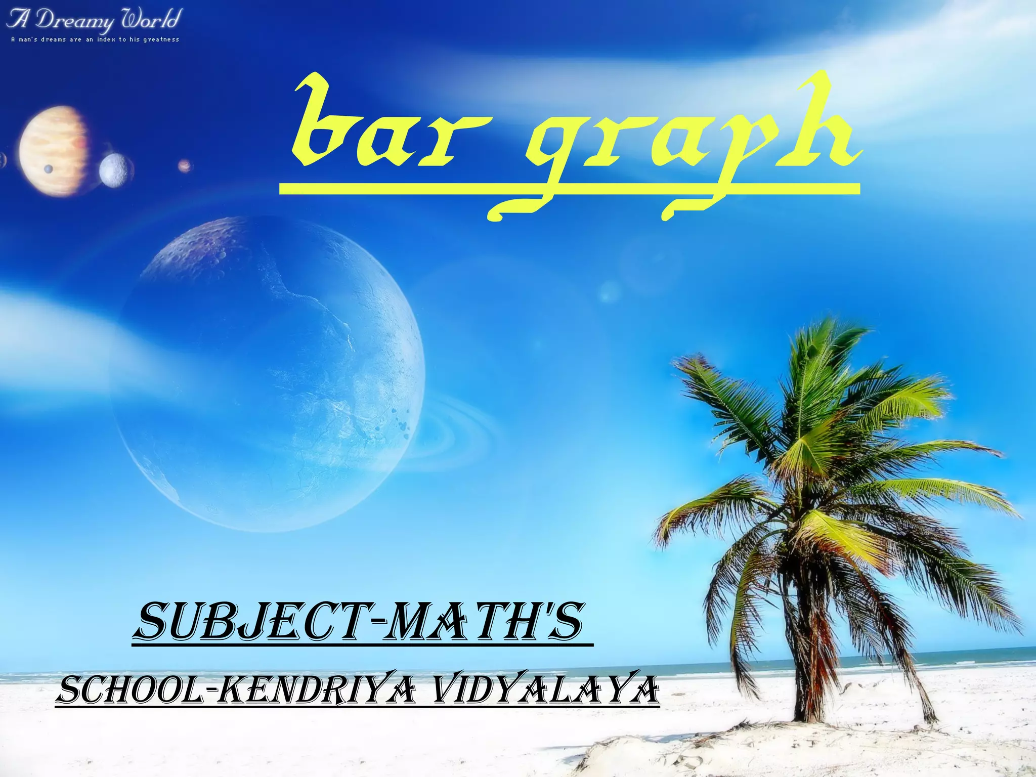 bar graph
Subject-Math'S
School-Kendriya Vidyalaya
 