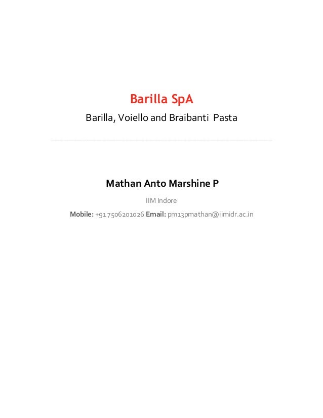barilla situation investigation essay barilla scenario review essay