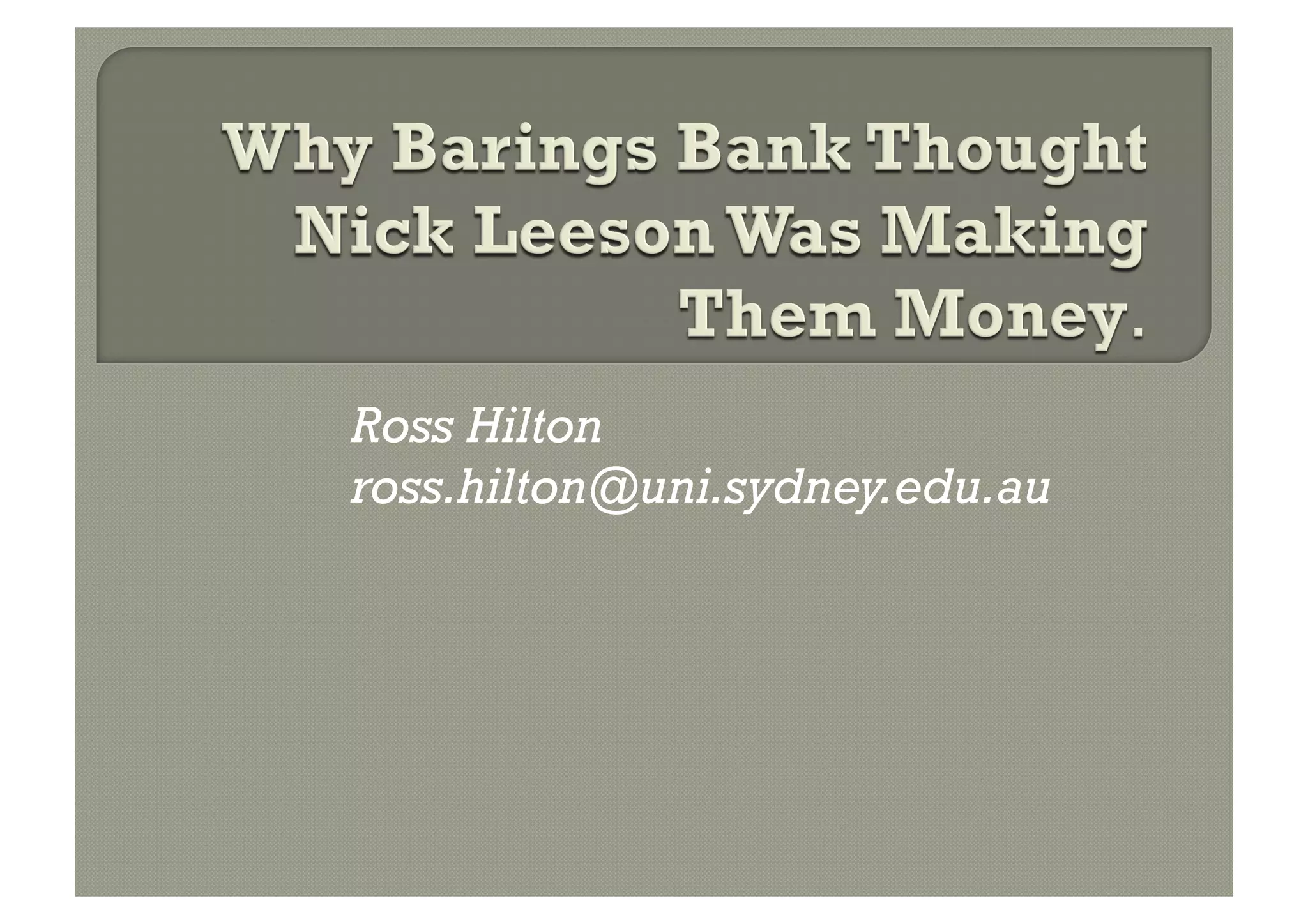 Barings Bank Failure P1 PPT